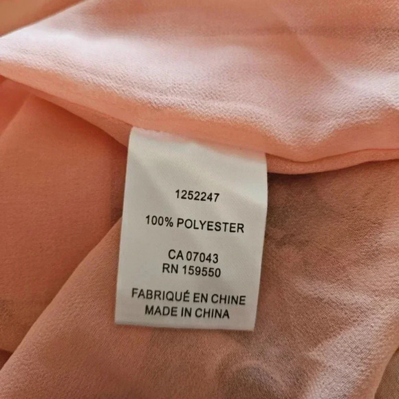 Joie Peach Floral Bohemian Peasant Chiffon Swiss Dot Ruffle Top Tie Blouse XS. - Picture 16 of 16